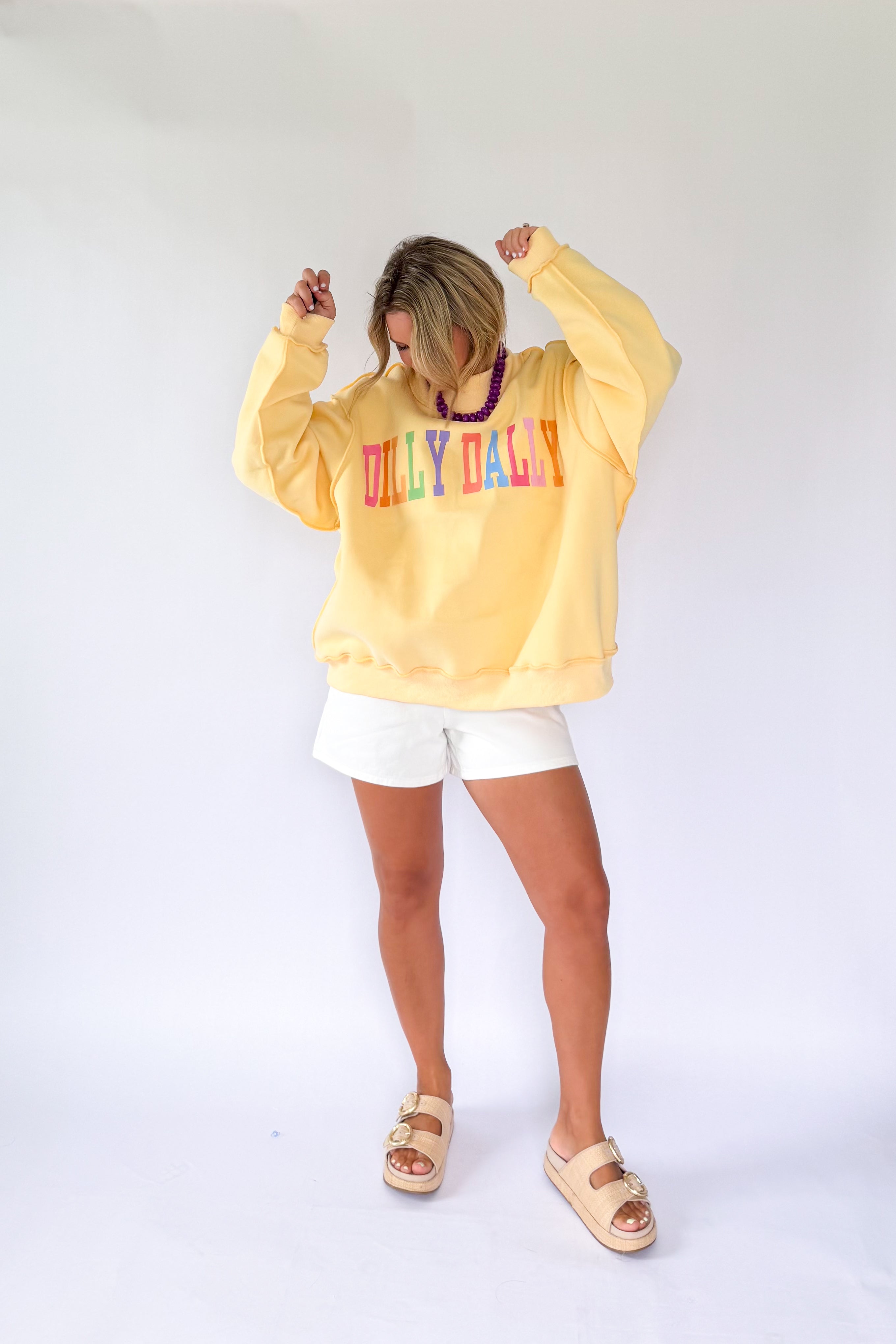 Bucketlist Dilly Dally Rainbow Reversible Mockneck