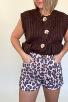 Leopard Denim Short By Karlie