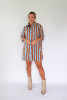 Bold Stripe Shirt Dress By Karlie