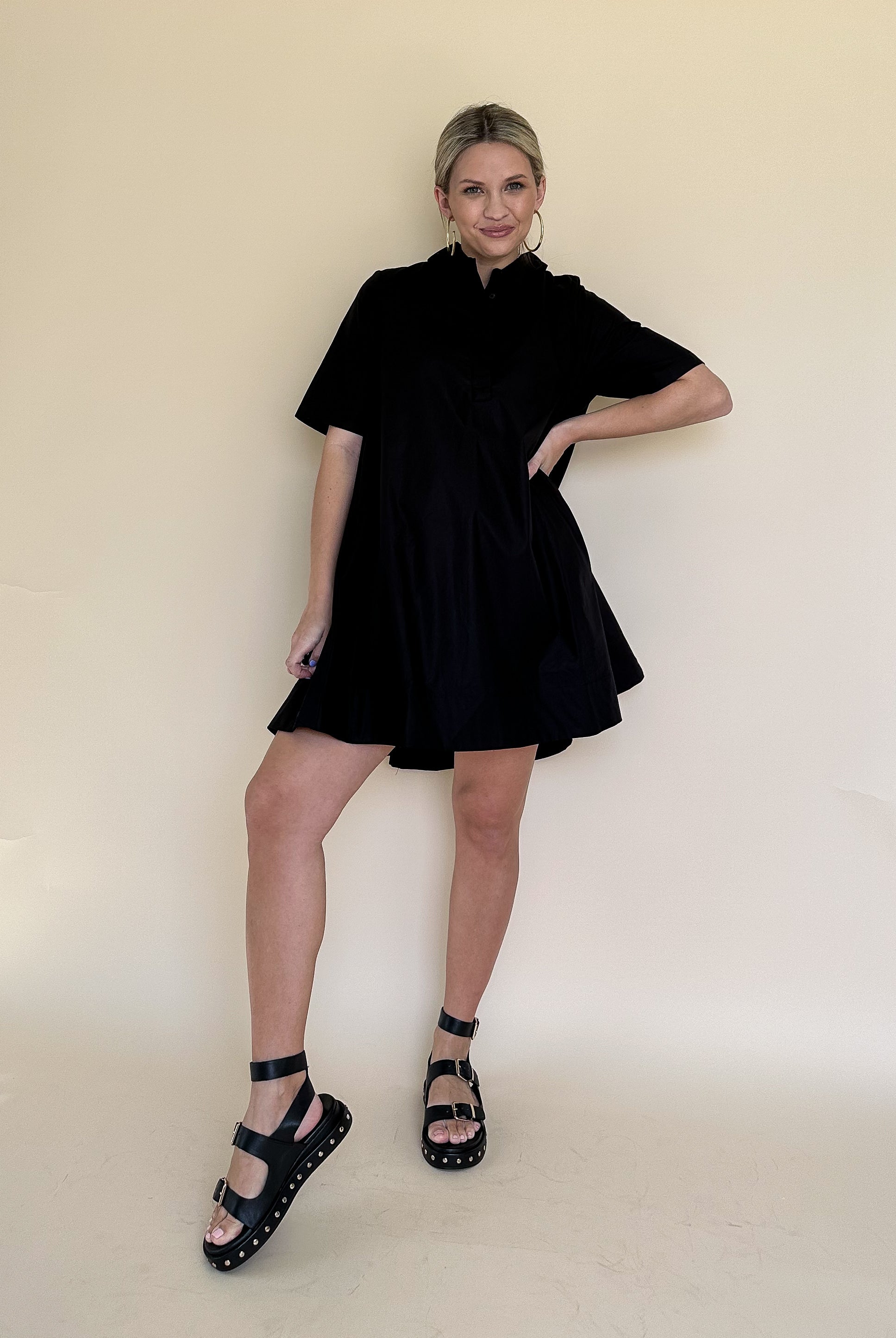 august apparel black mini dress