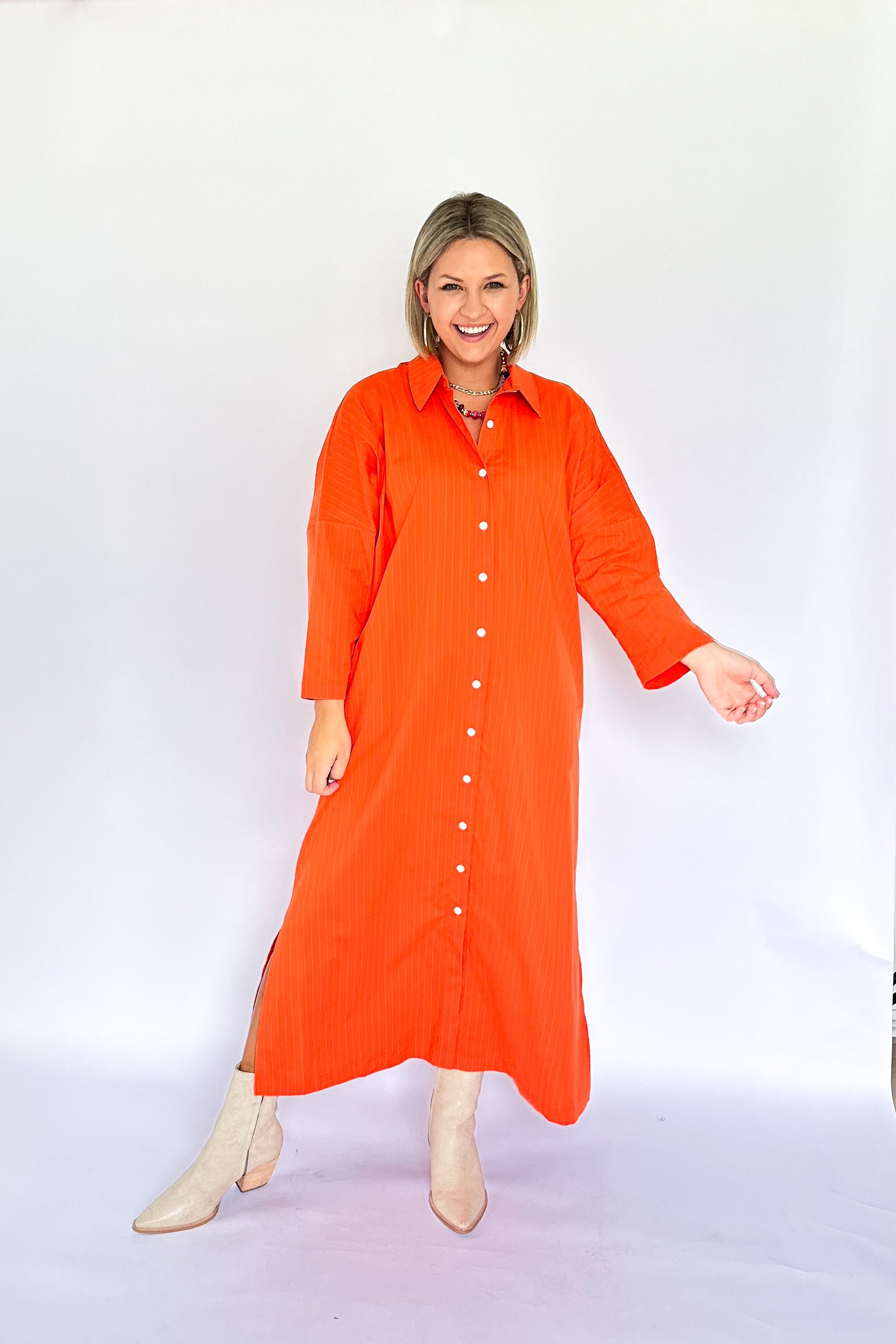 adrienne orange maxi dress