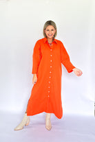 adrienne orange maxi dress