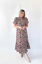 entro rose floral maxi dress