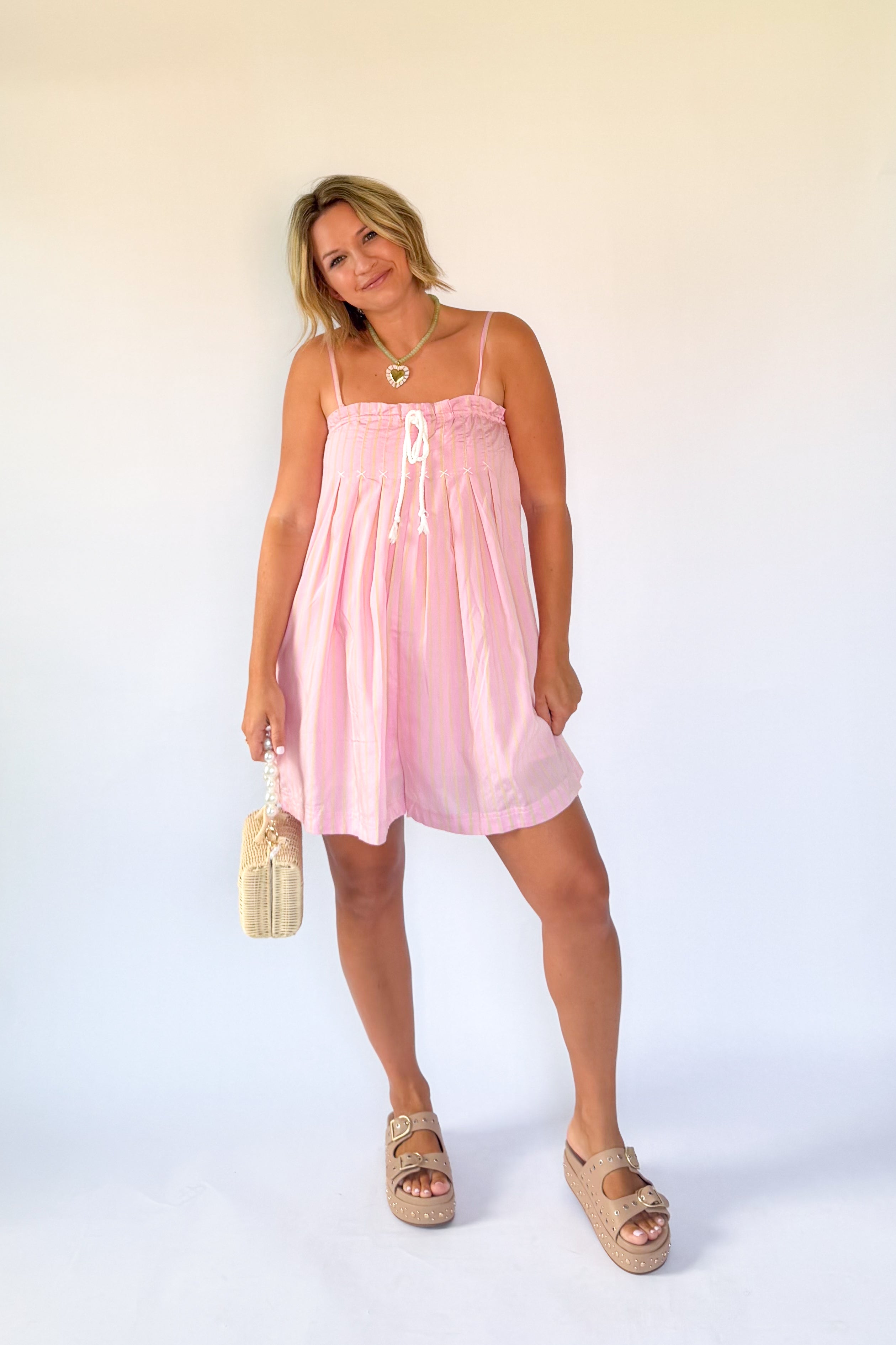 wishlist pink flowy romper