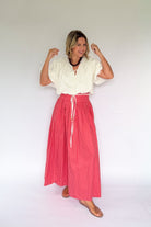 tcec berry polka dot maxi skirt