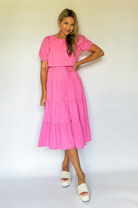 pretty follies pink midi dress