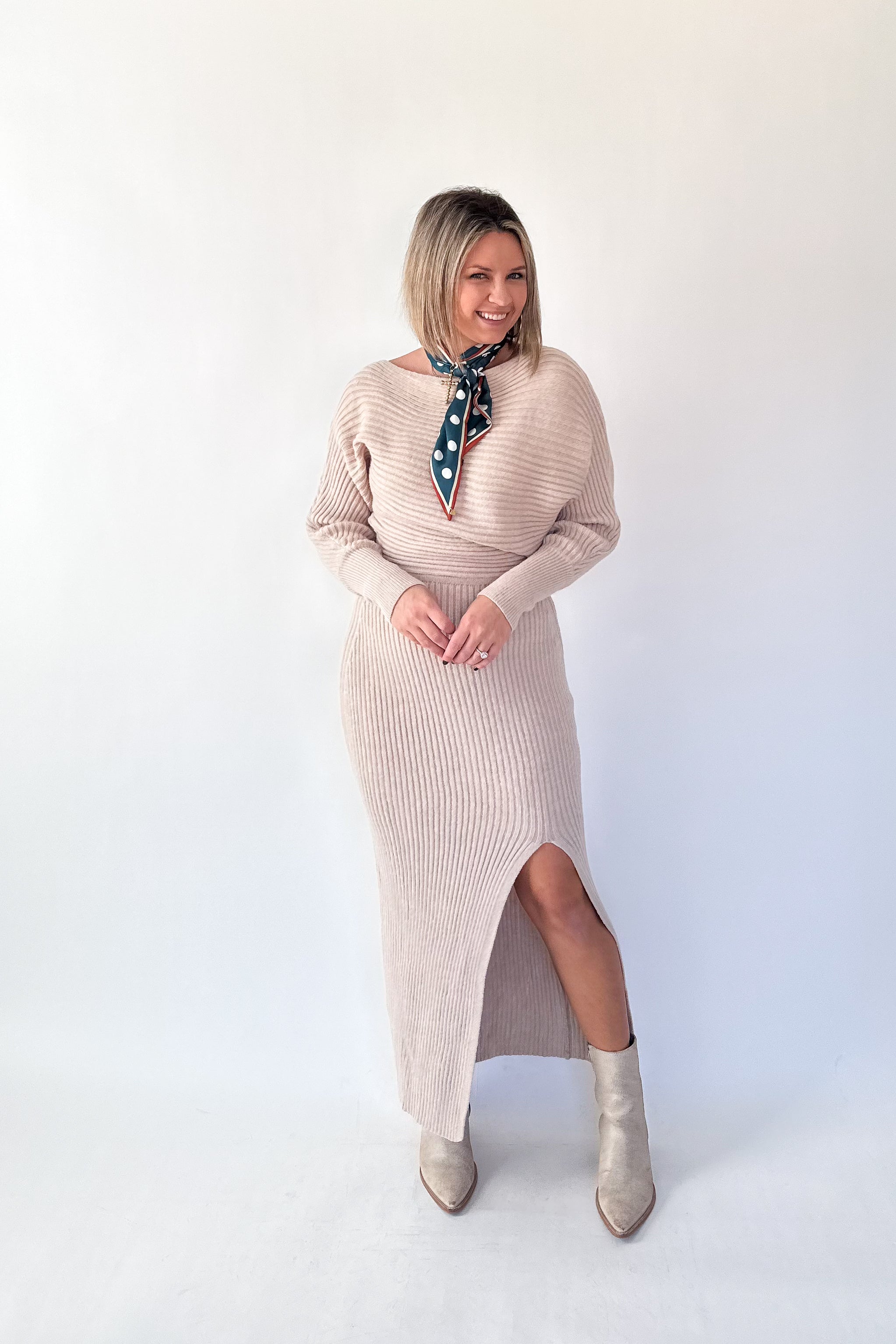 Mable oatmeal sweater dress