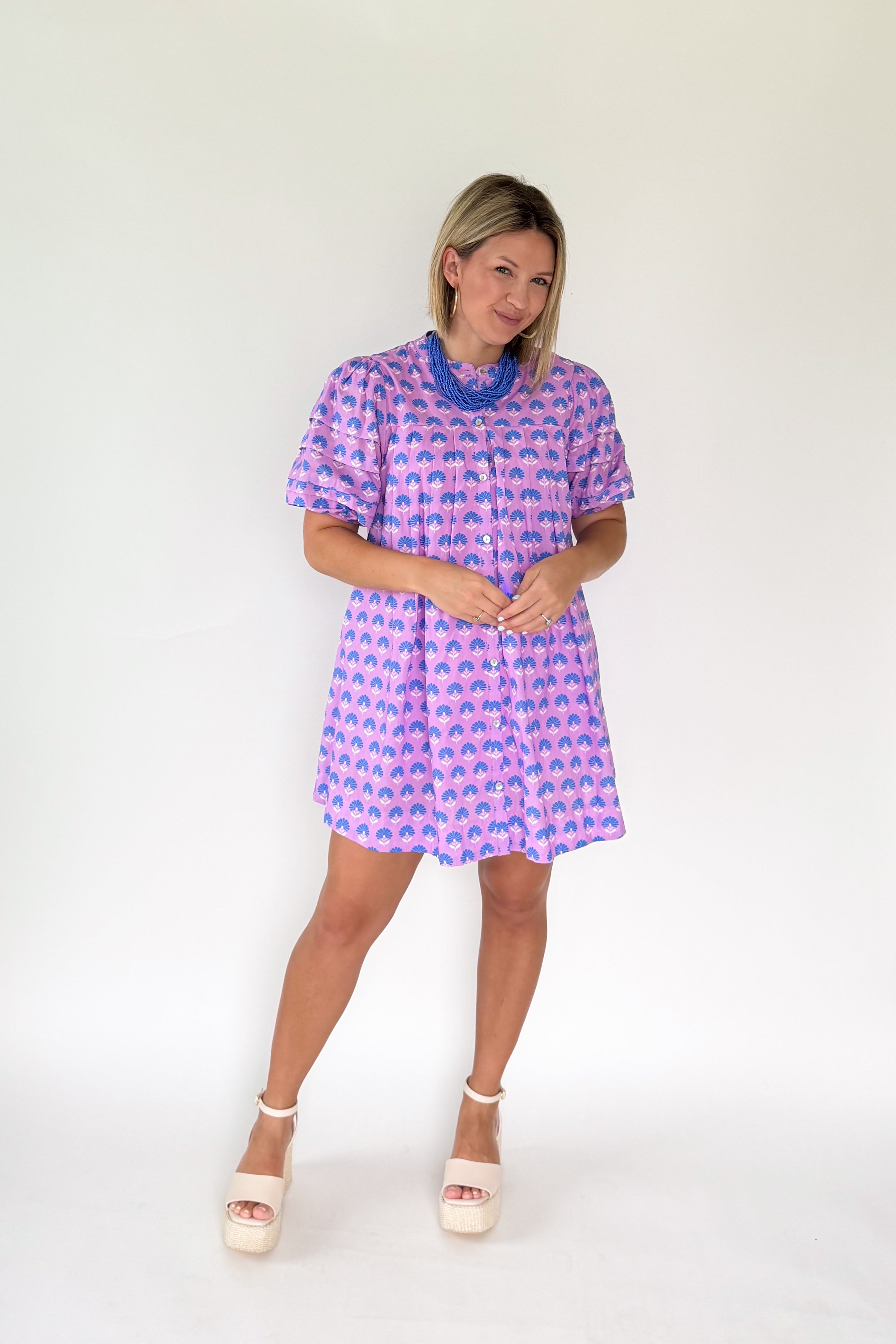 entro purple floral mini dress