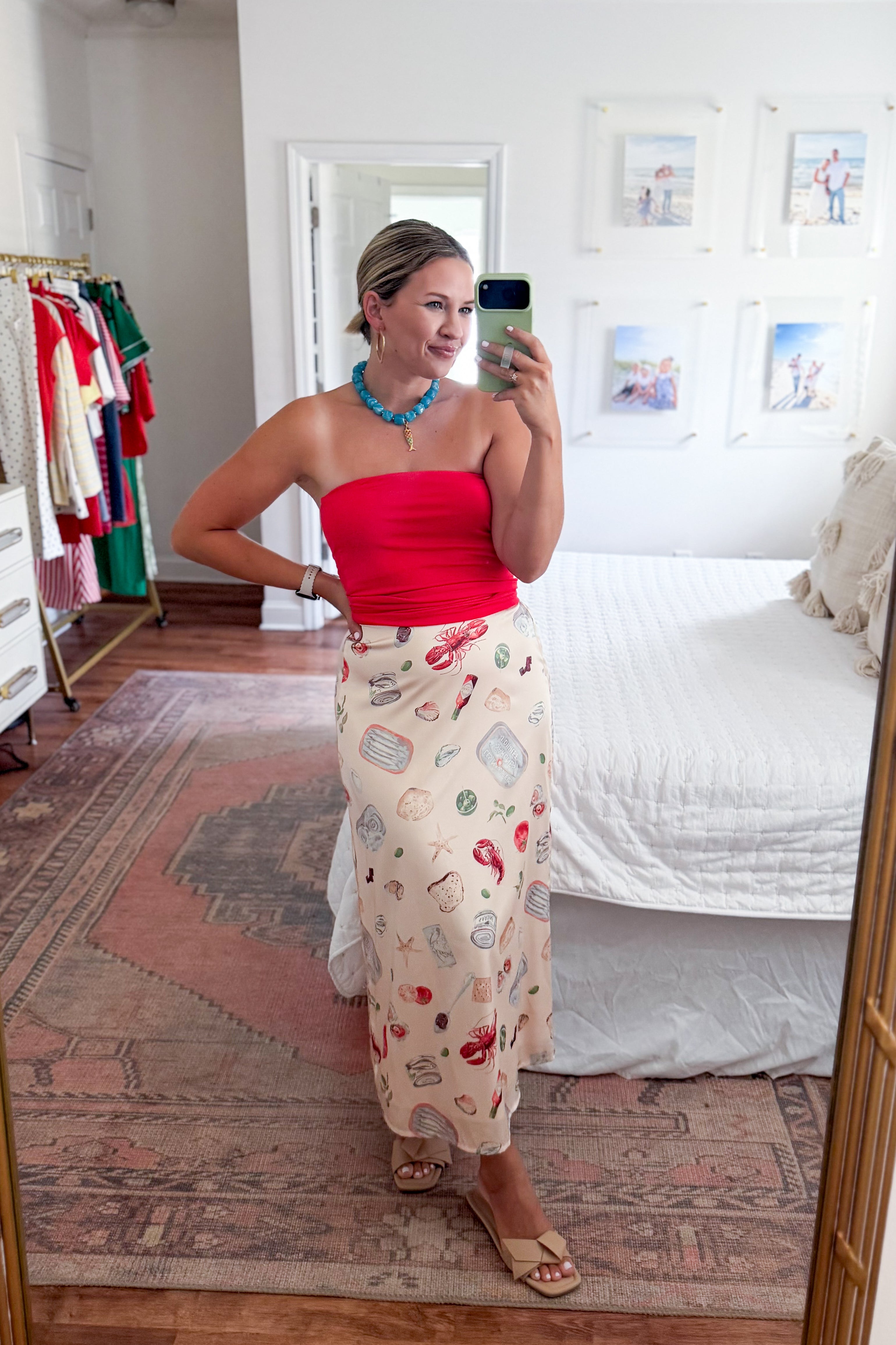wishlist lobster printed midi skirt