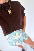 entro brown short sleeve sweater