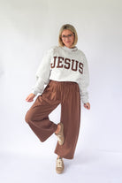 mittoshop brown barrel pants