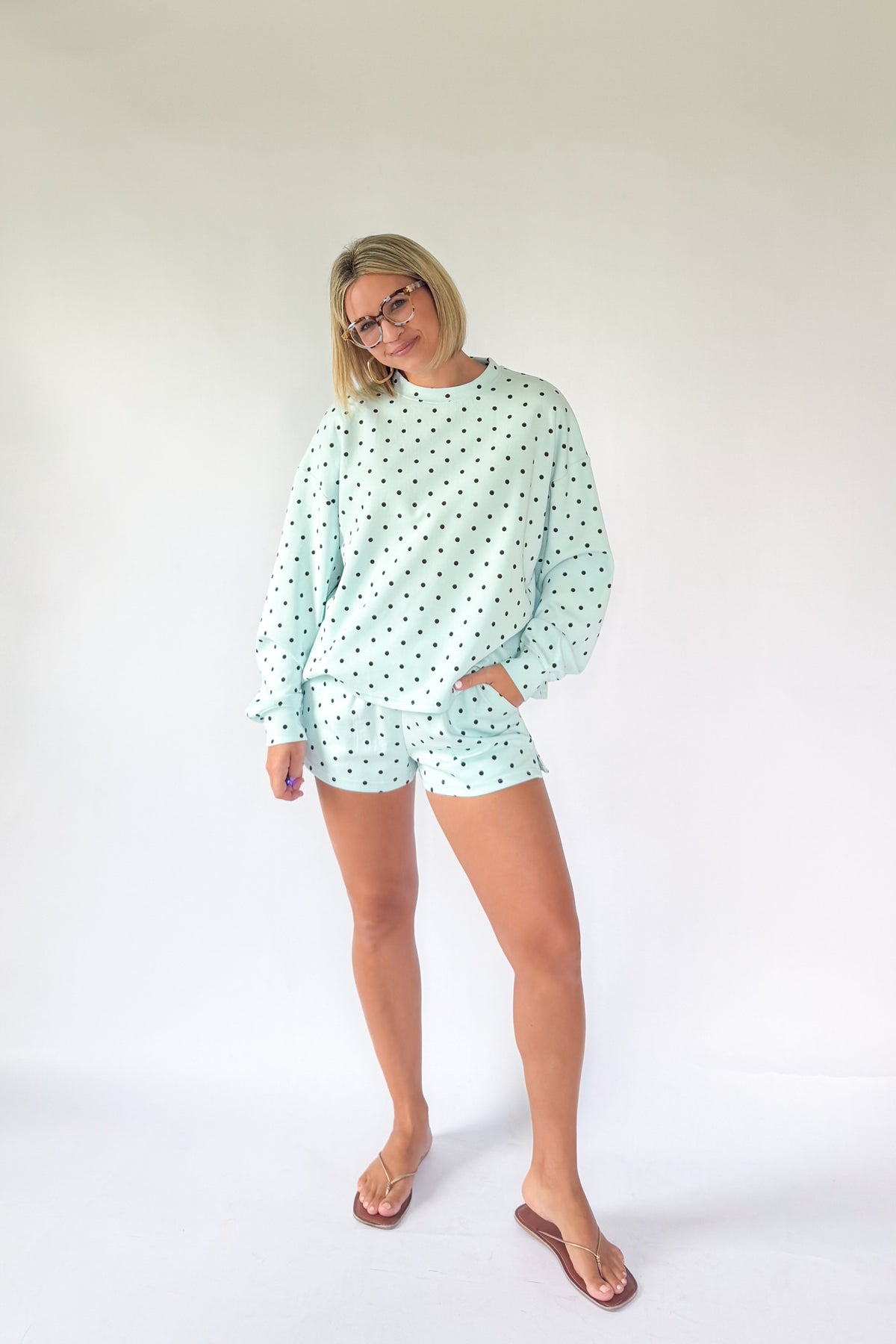 pretty follies mint blue polka dot sent