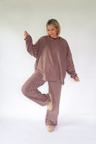 THINGS BETWEEN VIRAL SET PINK AND BROWN COMFY SET