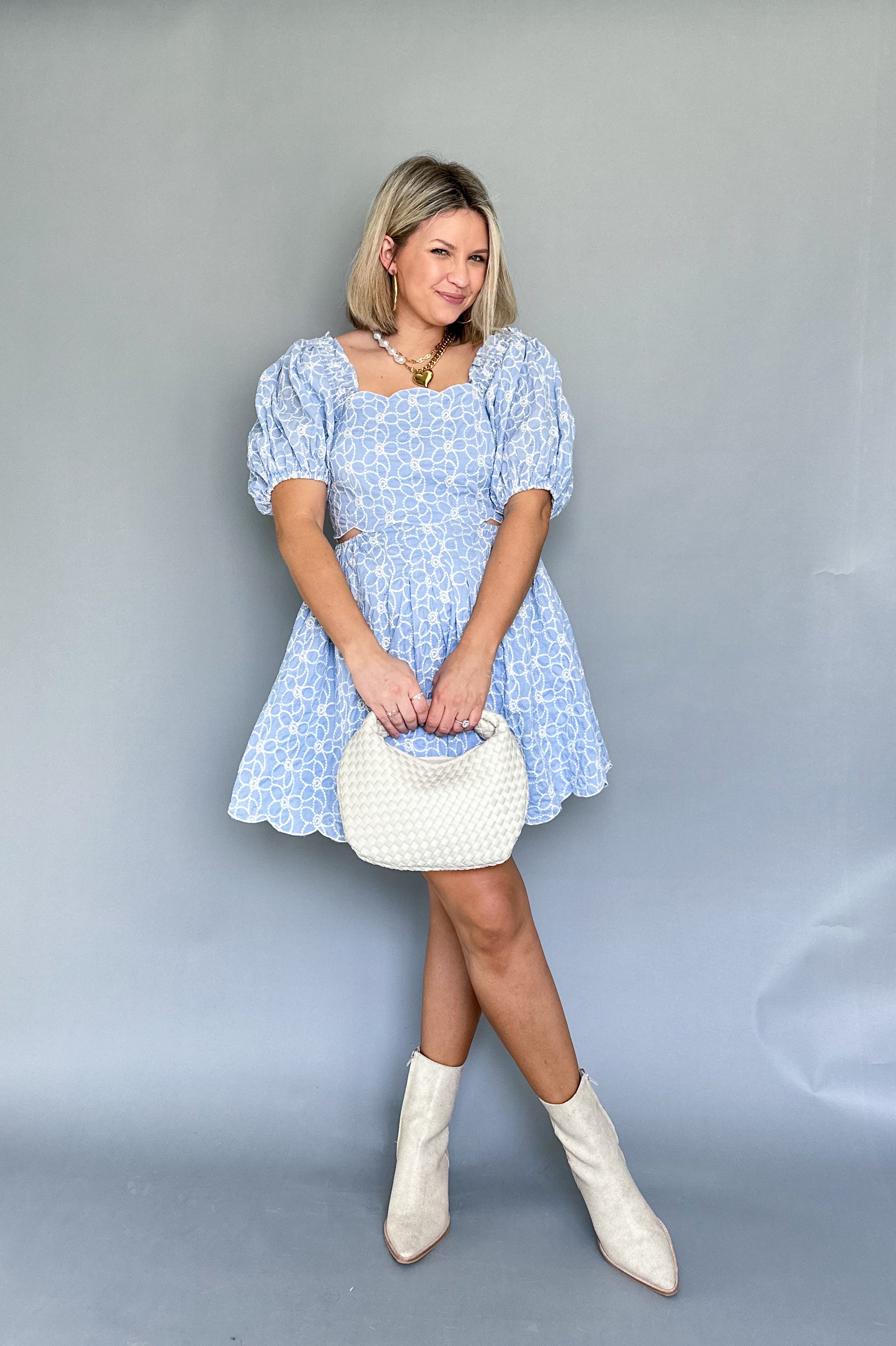 sofie the label bailey mini dress with white flowers