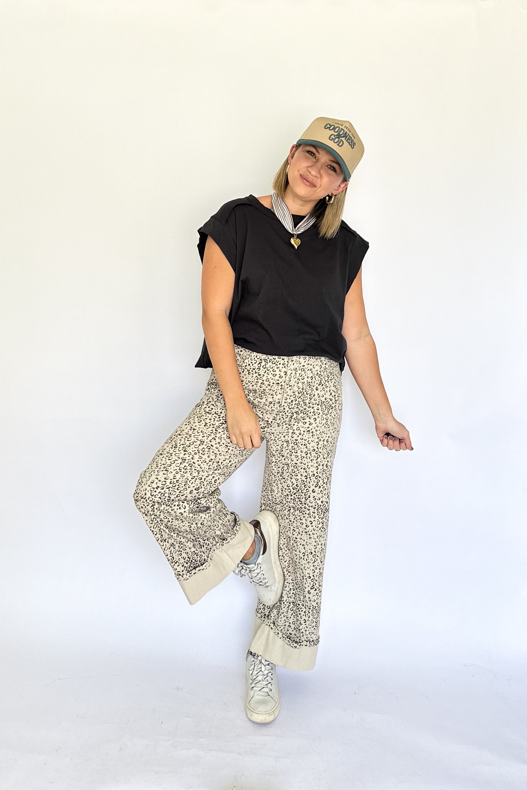 entro leopard cuffed pants