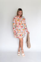 Fruit Basket Shirt Dress By Karlie