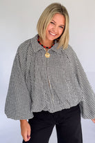 entro bubble gingham jacket