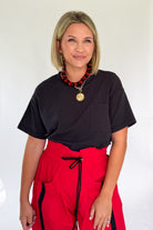 OLIVACEOUS BLACK POCKET TEE