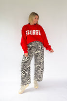 Bucketlist red Georgia pullover mopckneck