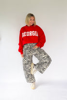 mittoshop black and white zebra barrel pant