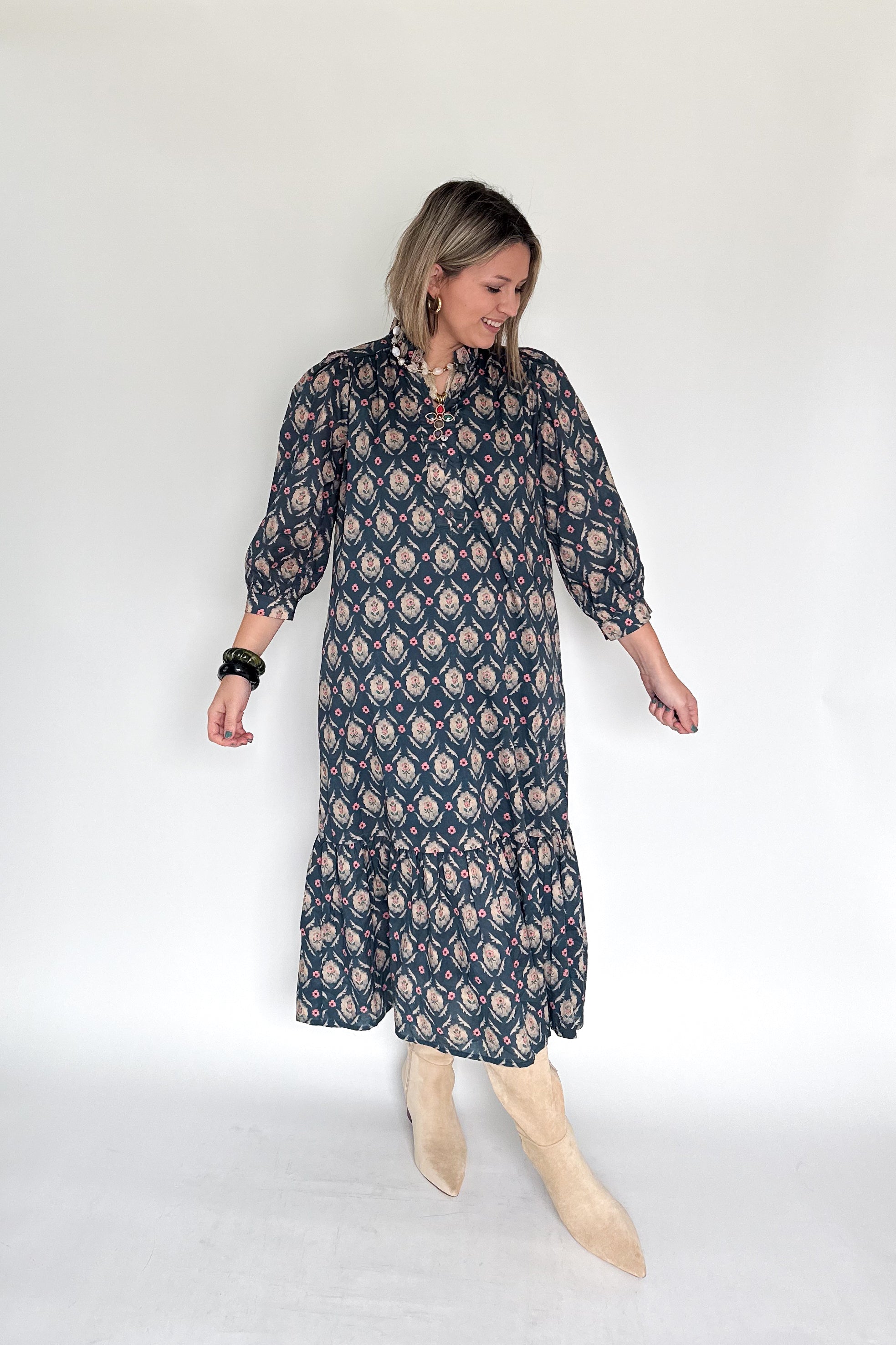 entro printed maxi dress