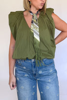 karlie olive green bubble top