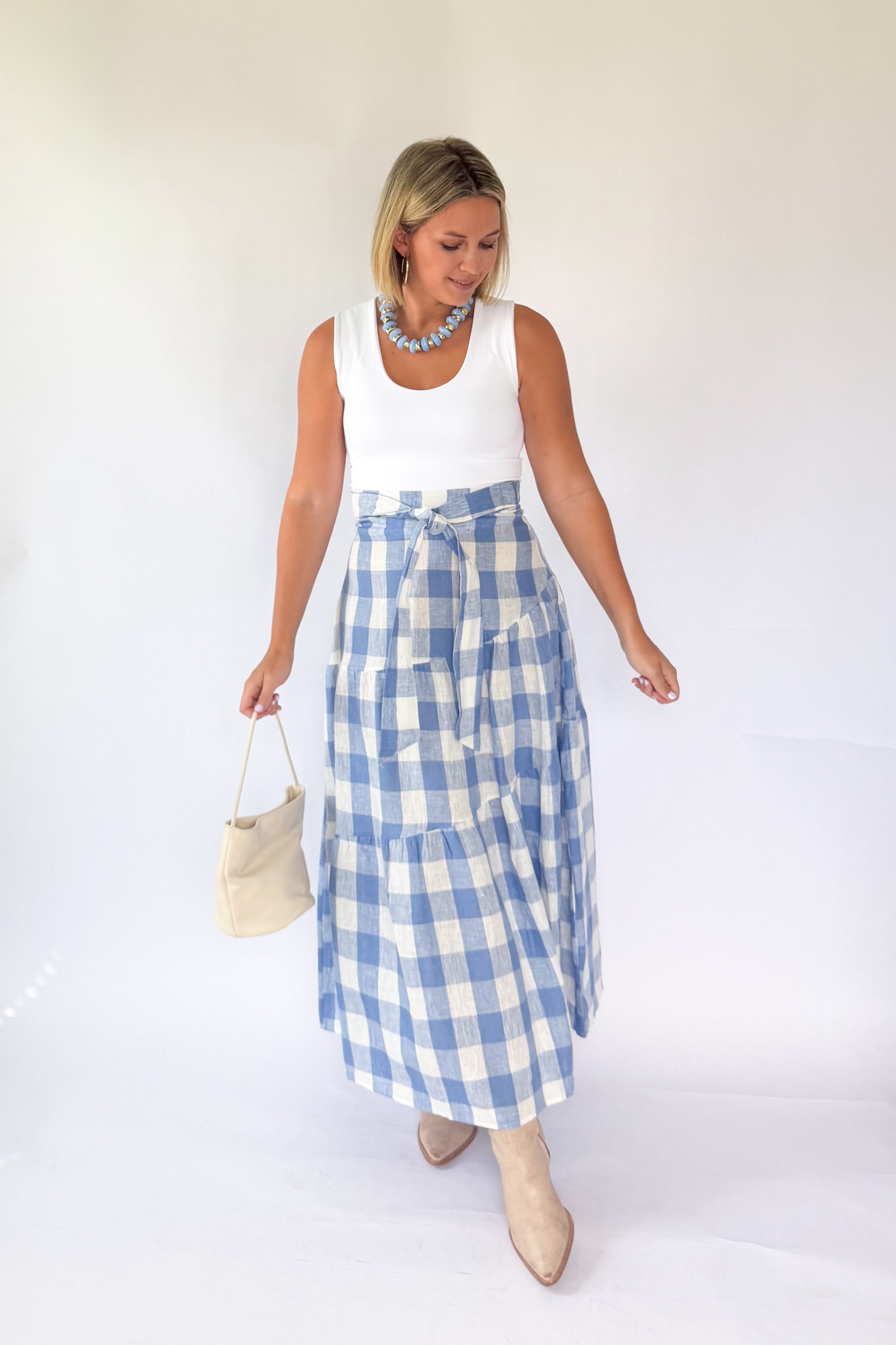Buffalo Check Maxi Skirt By Karlie