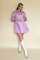 august apparel lilac mini dress