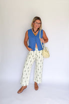 entro ivory floral pants