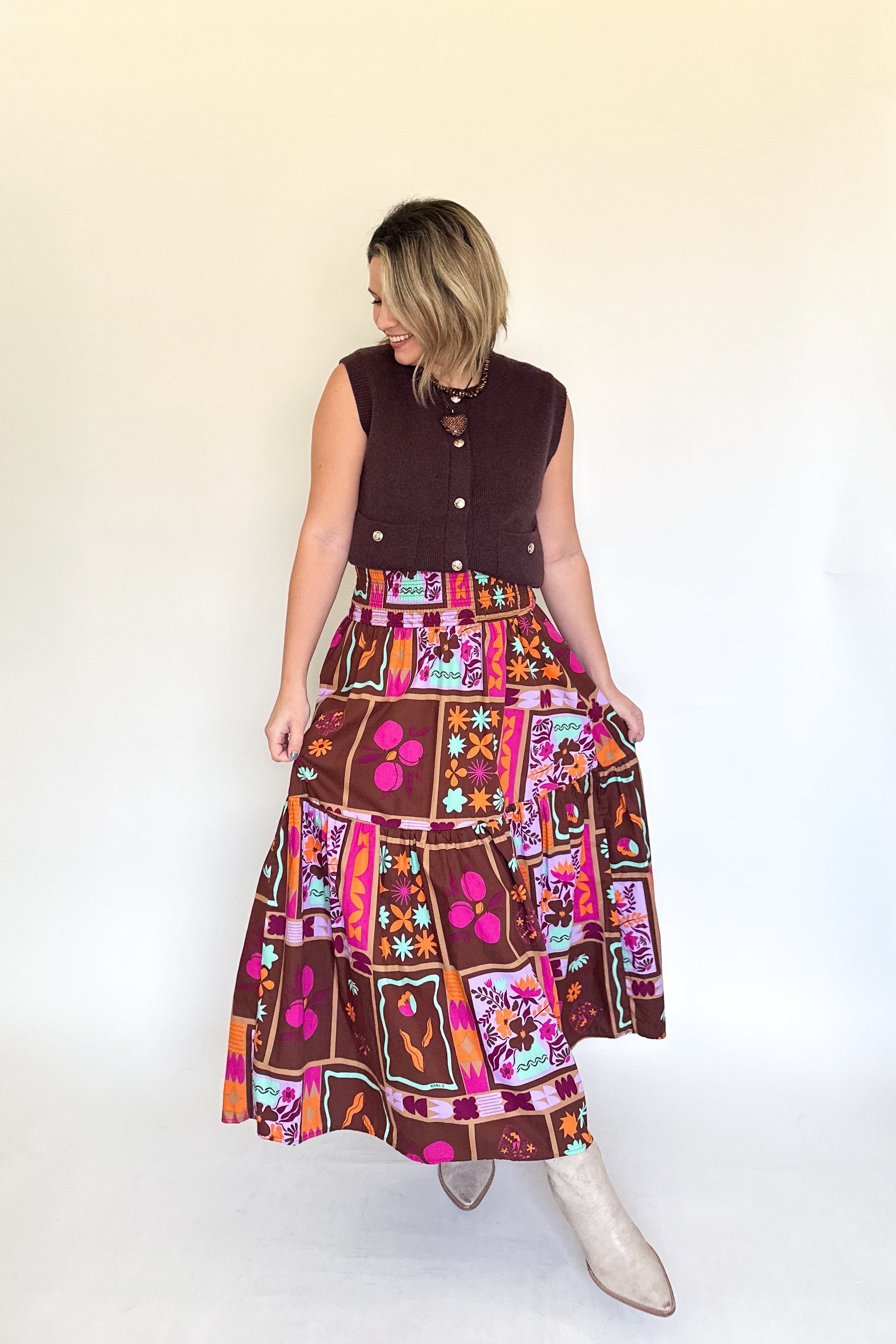 Karlie floral maxi skirt