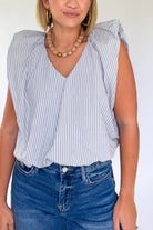 Stripe Poplin Bubble Top By Karlie