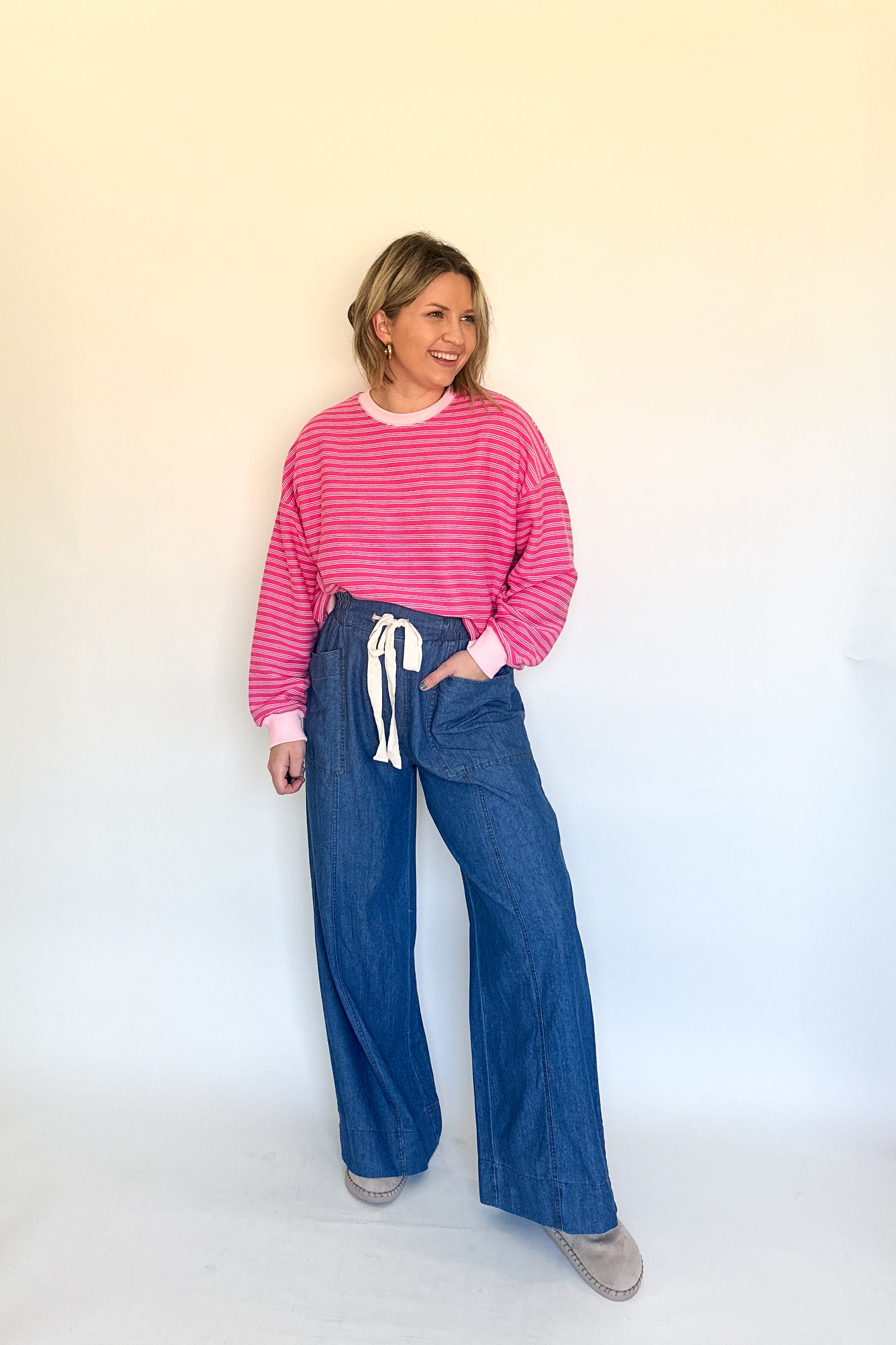 entro denim wide leg pant