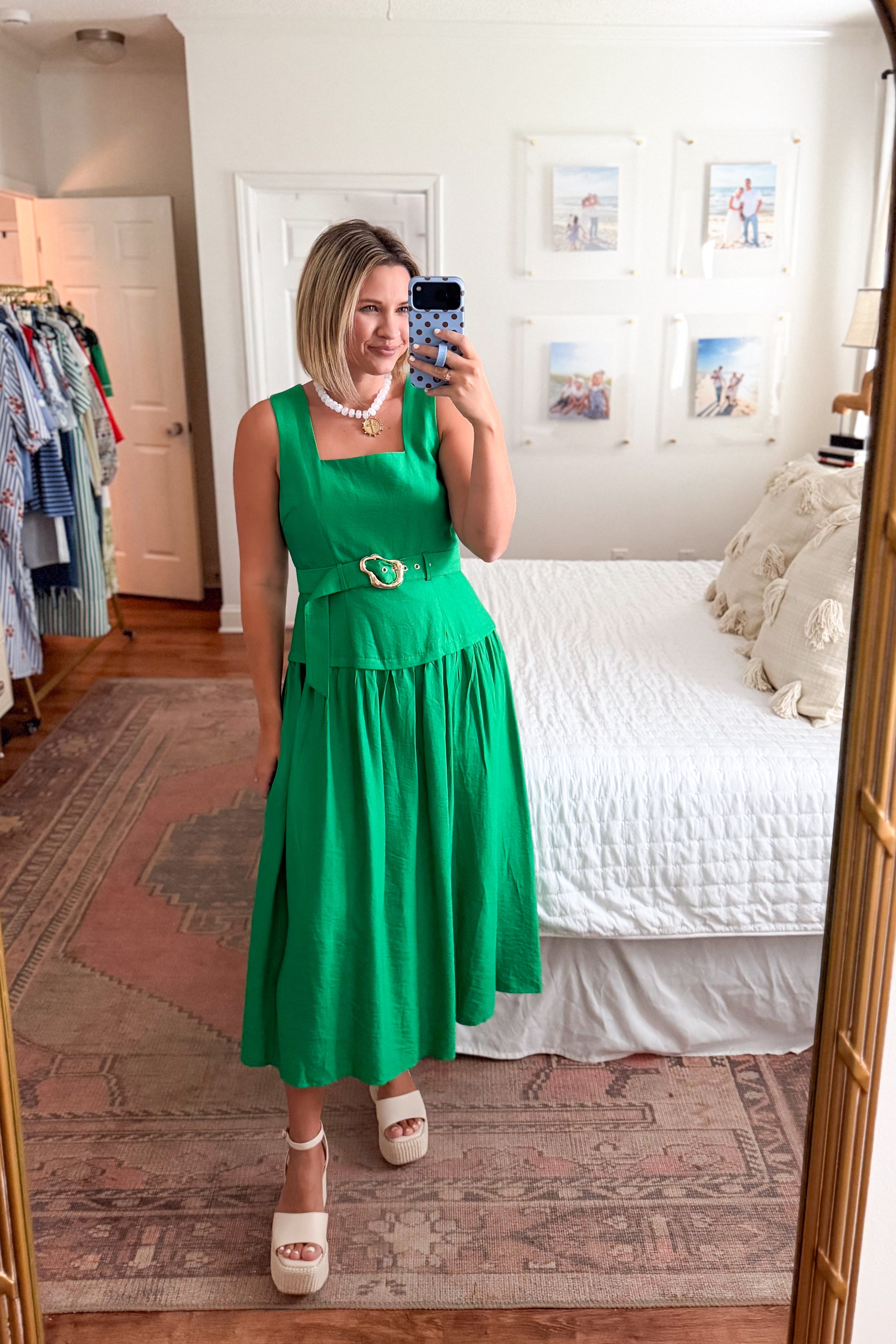 entro Kelly green maxi dress