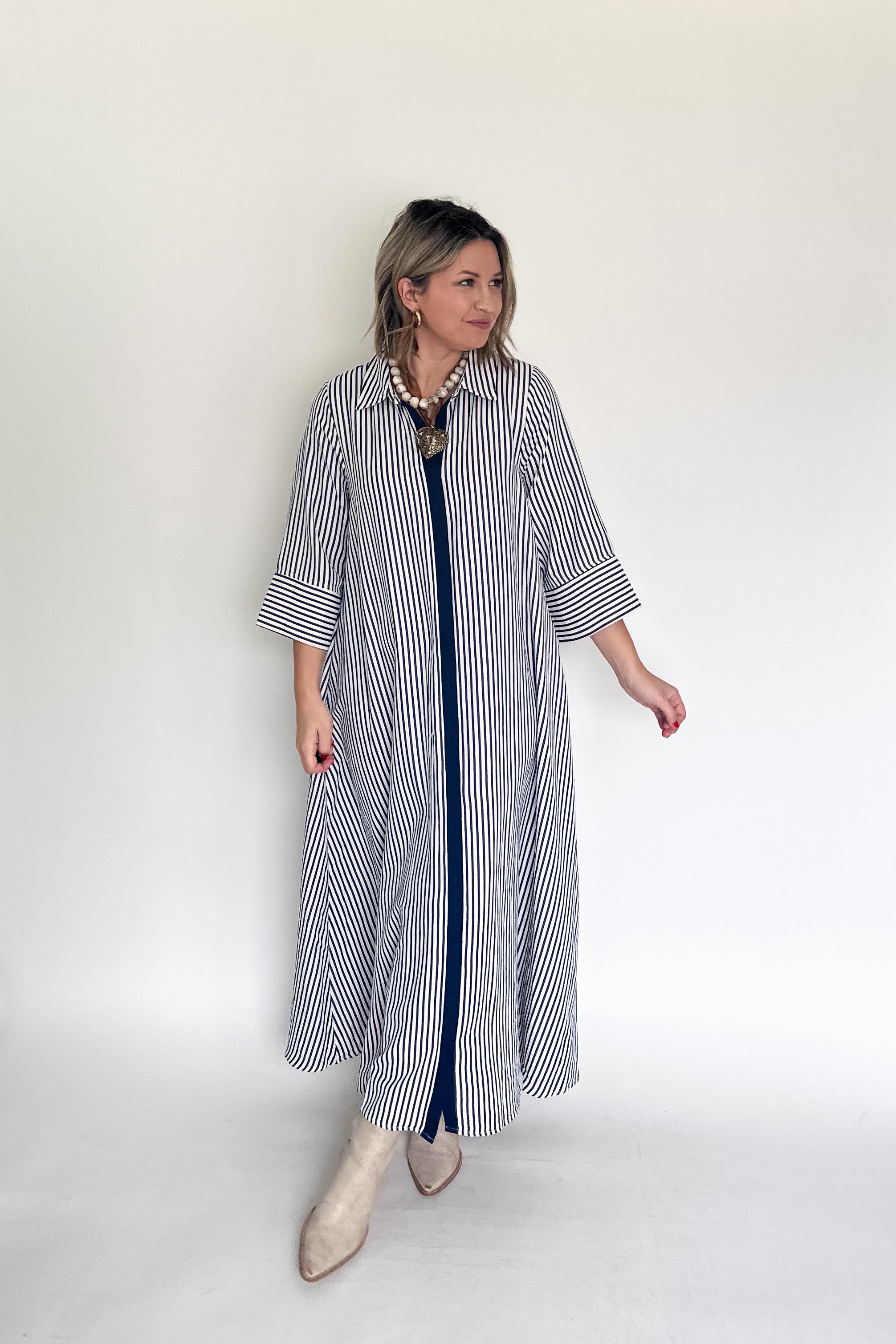 entro indigo stripe maxi dress 