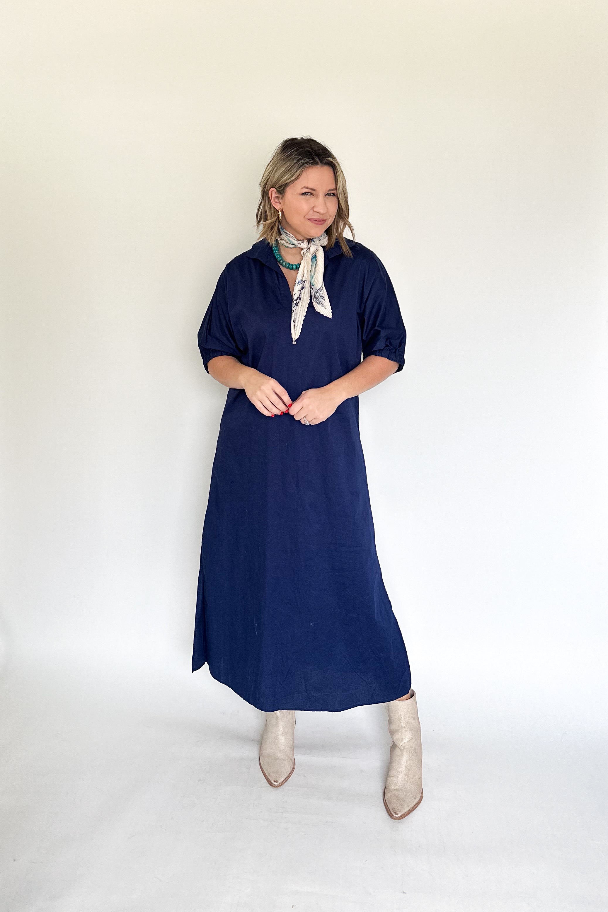 Adrienne navy Blakely maxi