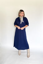Adrienne navy Blakely maxi