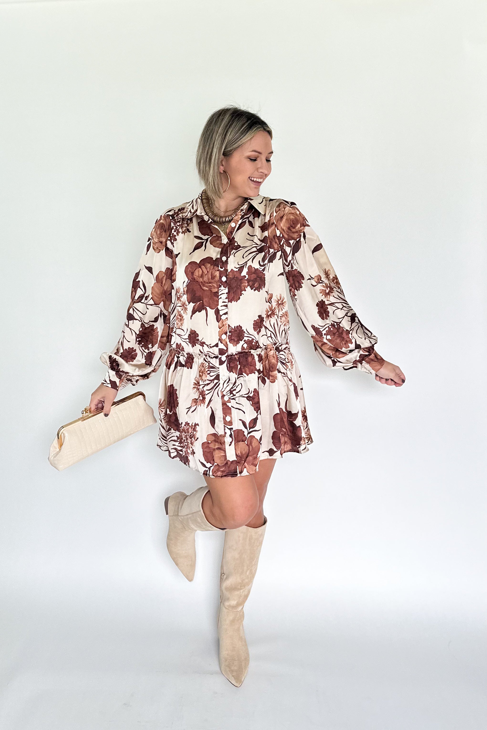 olivaceous floral mii dress