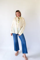 olivaceous linen yellow top