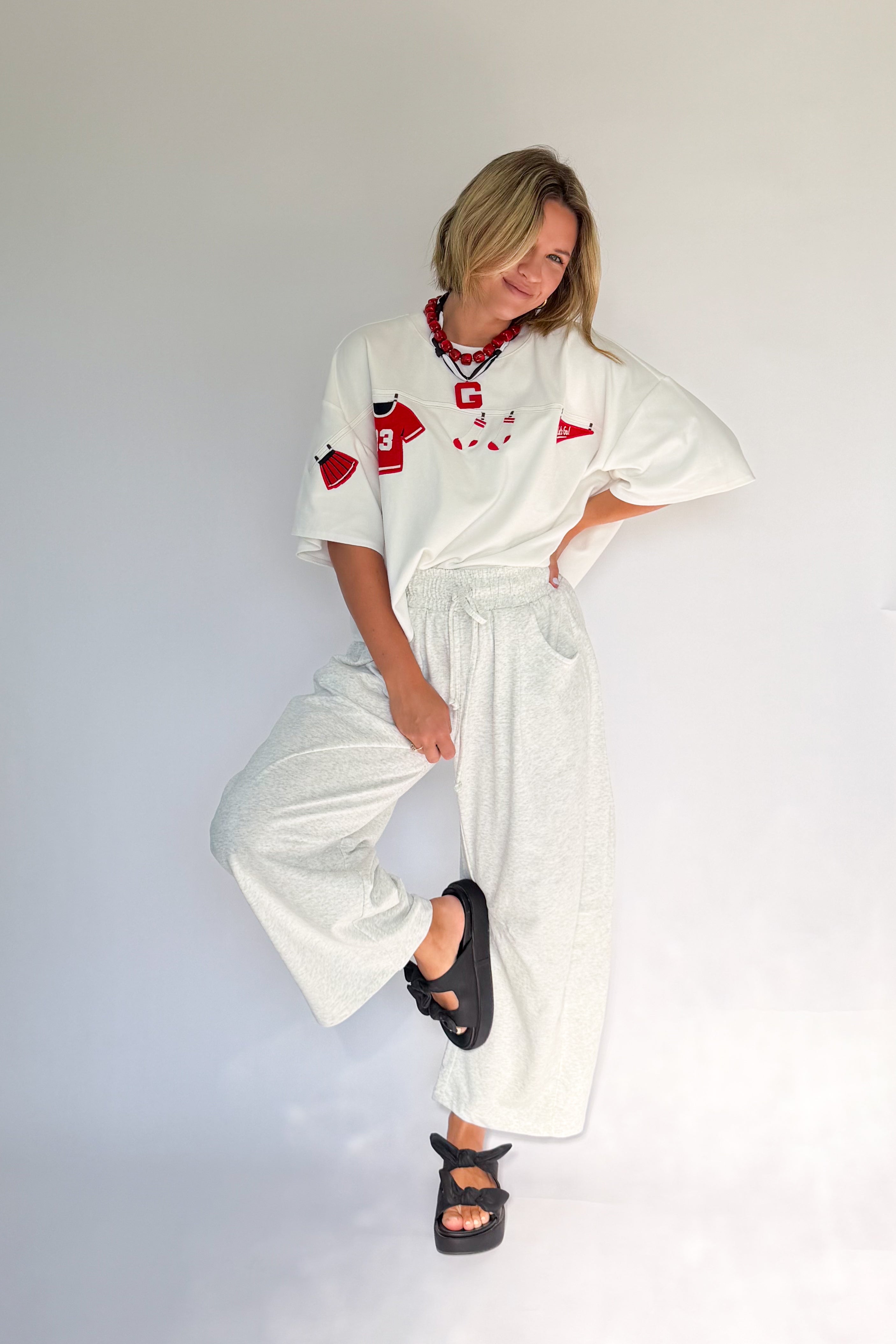 mittoshop heather gray barrel sweatpants