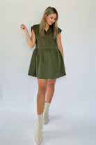 english factory olive green mini dress