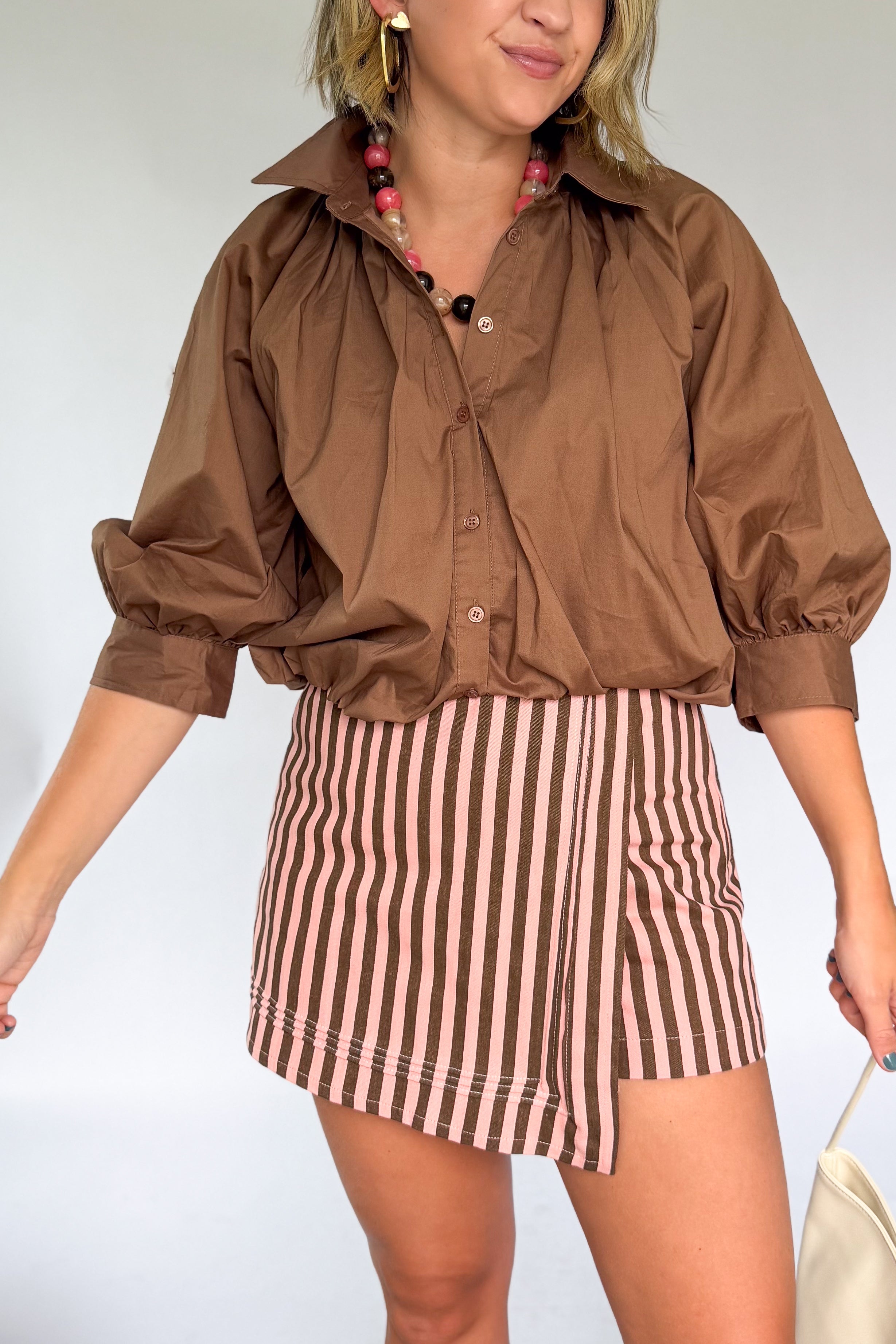 Solid Poplin Bubble Top By Karlie