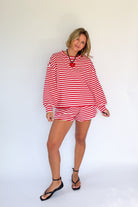 Bucketlist red & white stripe comfy set