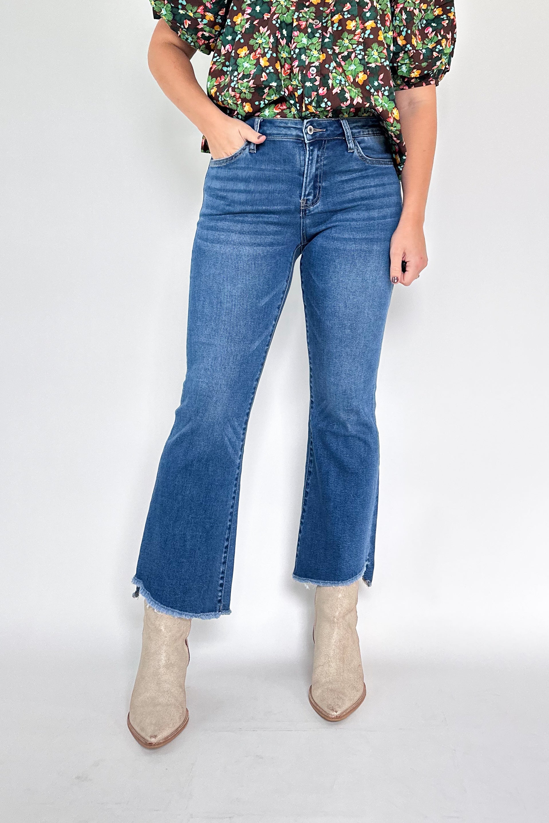 Alison Mid Rise Crop Flare By Vervet