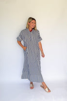 entro navy maxi dress