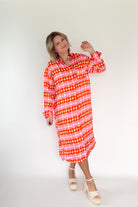 Retro Floral Midi Shirt Dress By Karlie