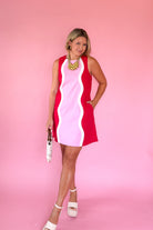 ENTRO RED & PINK MINI DRESS