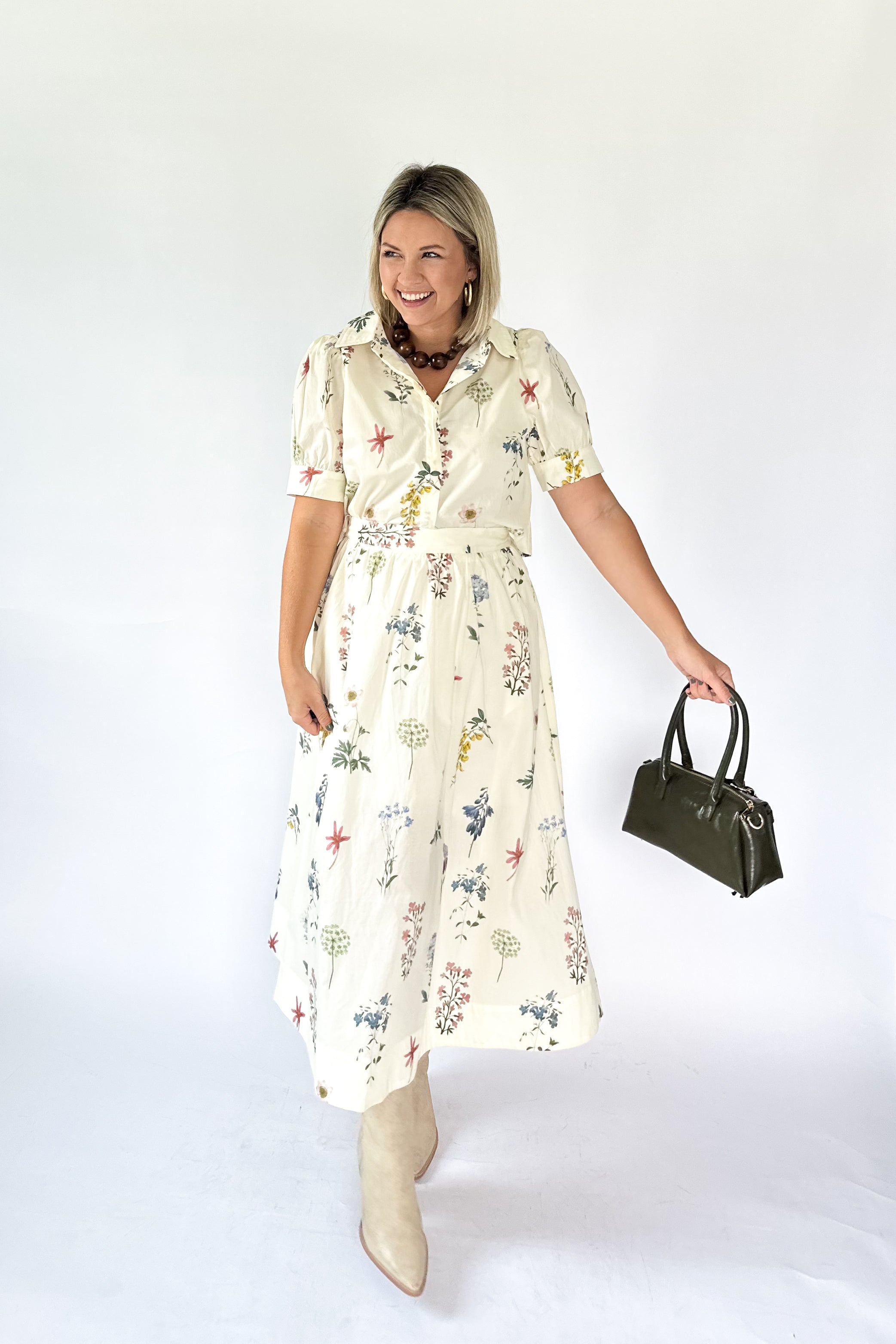 entro floral skirt set