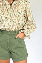 entro olive denim short